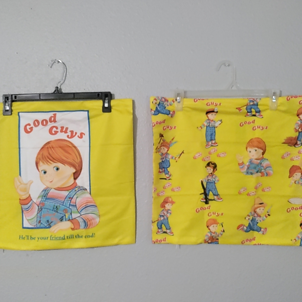 COPY - Child's Play Good Guy Doll Couch Pillow Case Set New Size 18X18 Inches.